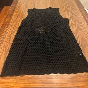 Black Sleeveless Crochet Sun coverup